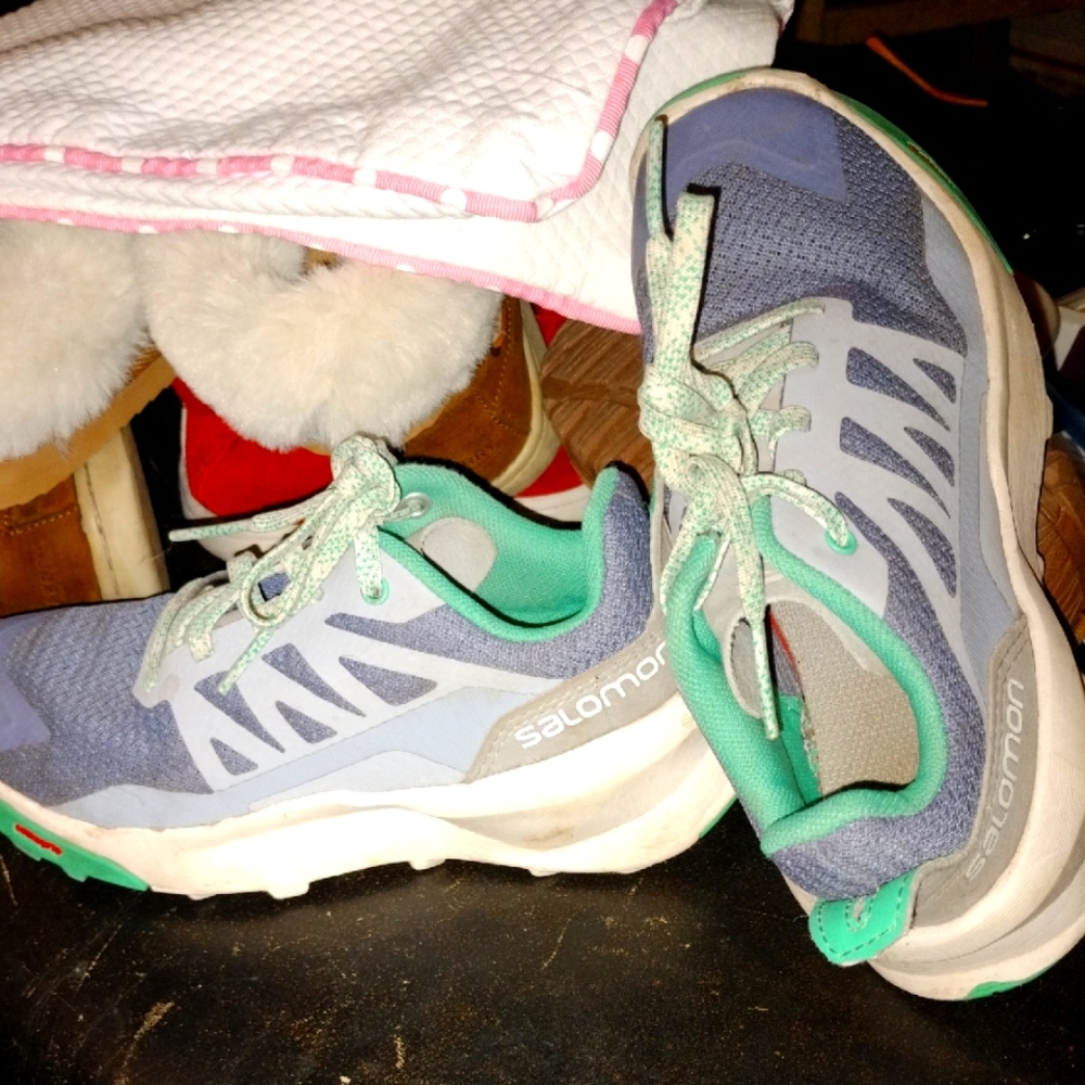 Salomon Teal and Gray Athletic Shoes